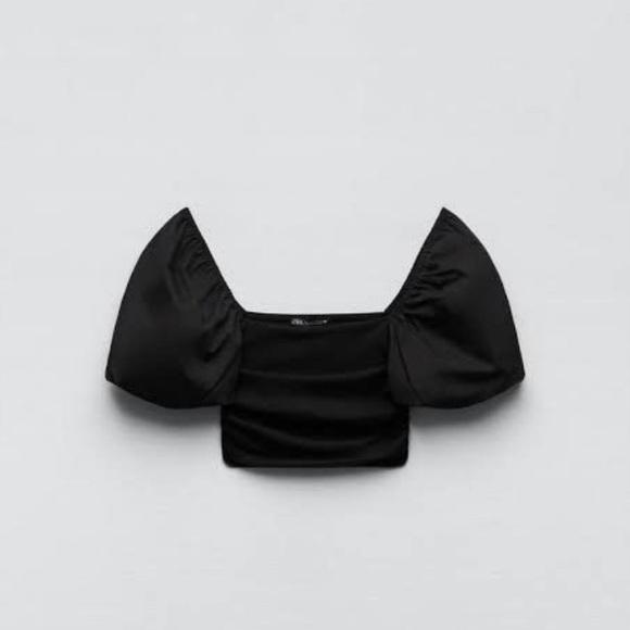 Zara combination puff sleeve crop top - Picture 3 of 4